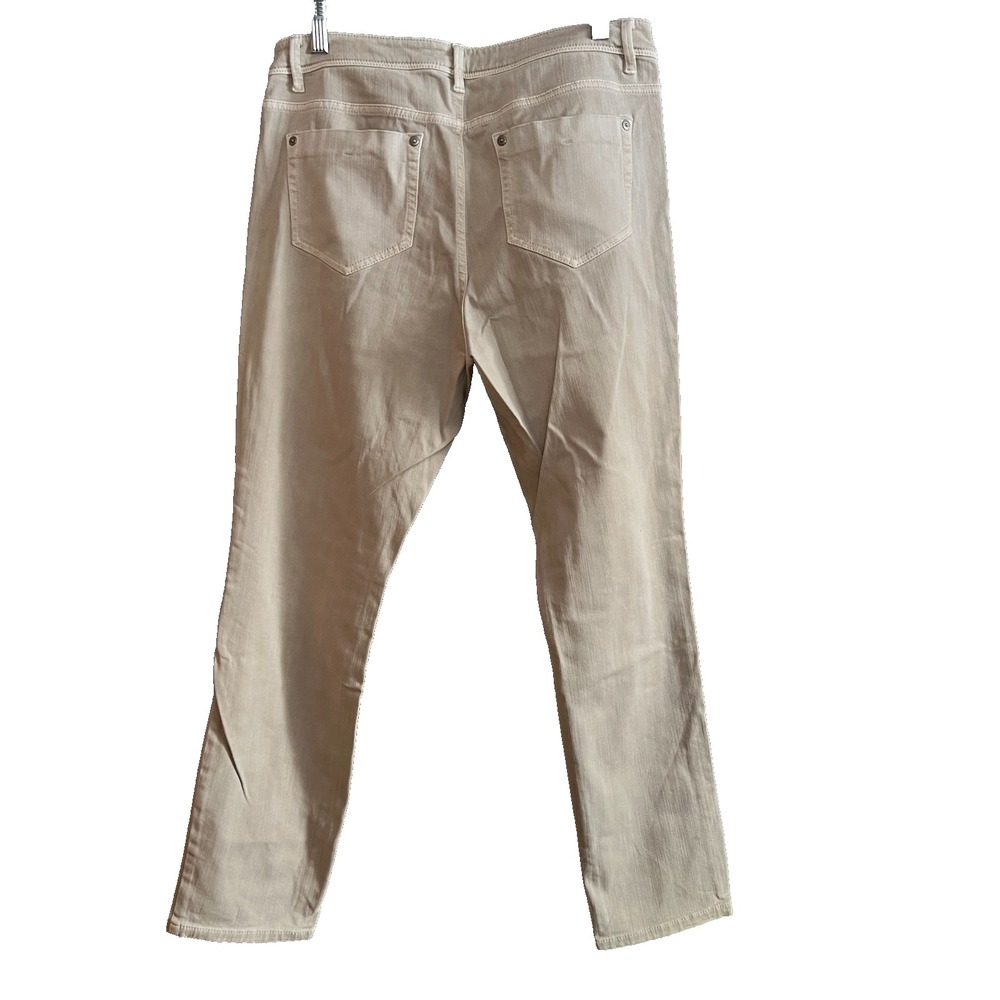 J. Jill Denim Authentic Fit Slim Ankle Jeans Womens Size 10 Beige Khaki Mid Rise - Picture 2 of 11